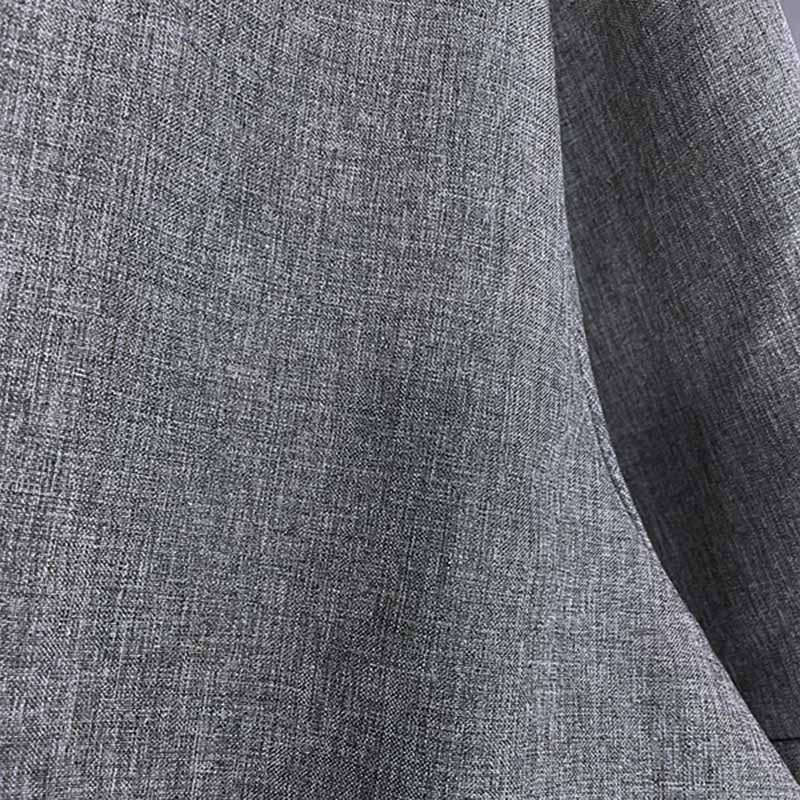 Chemise En Coton Lin À Manches Courtes À Col Uni Pour Hommes