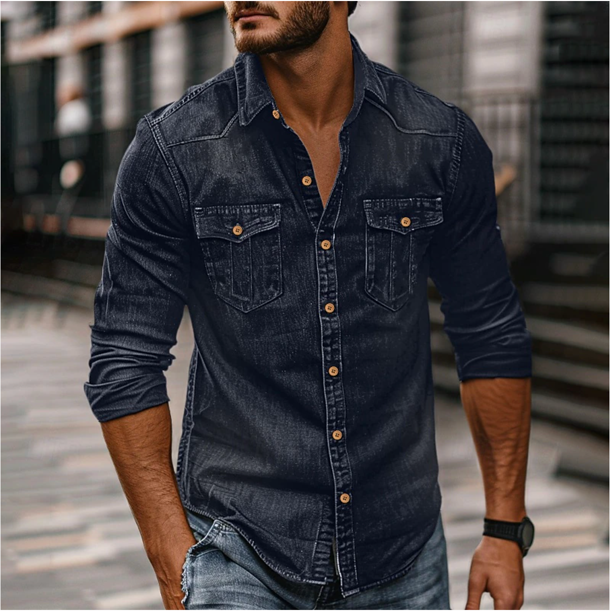 Pierre - Chemise en Denim pour Hommes