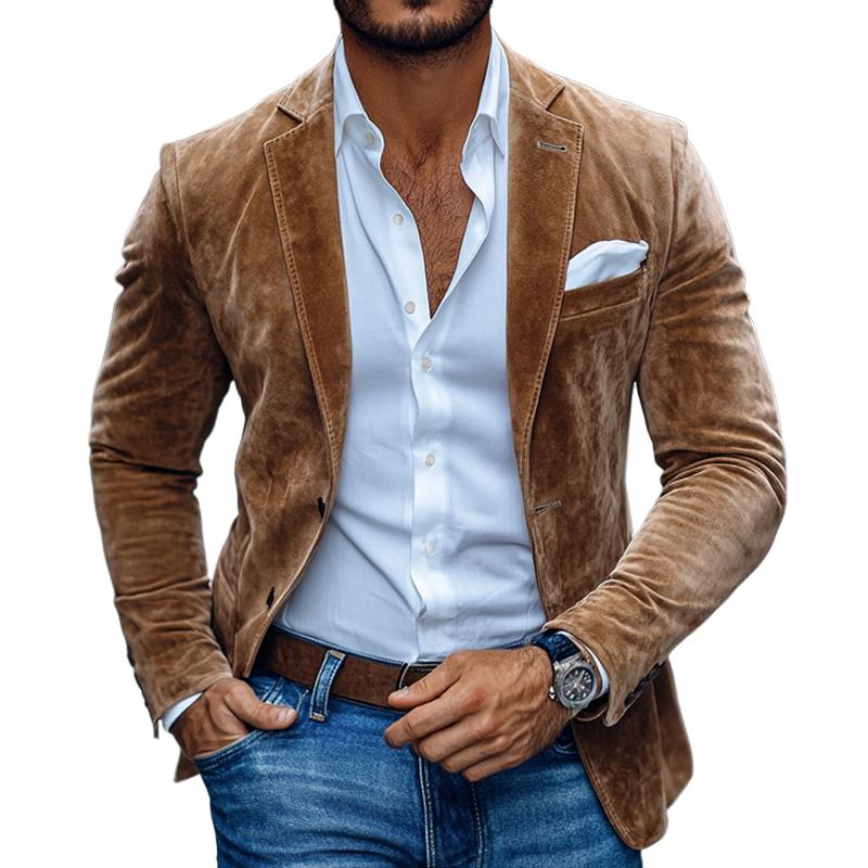 Blazer en Suède Élégant pour Hommes
