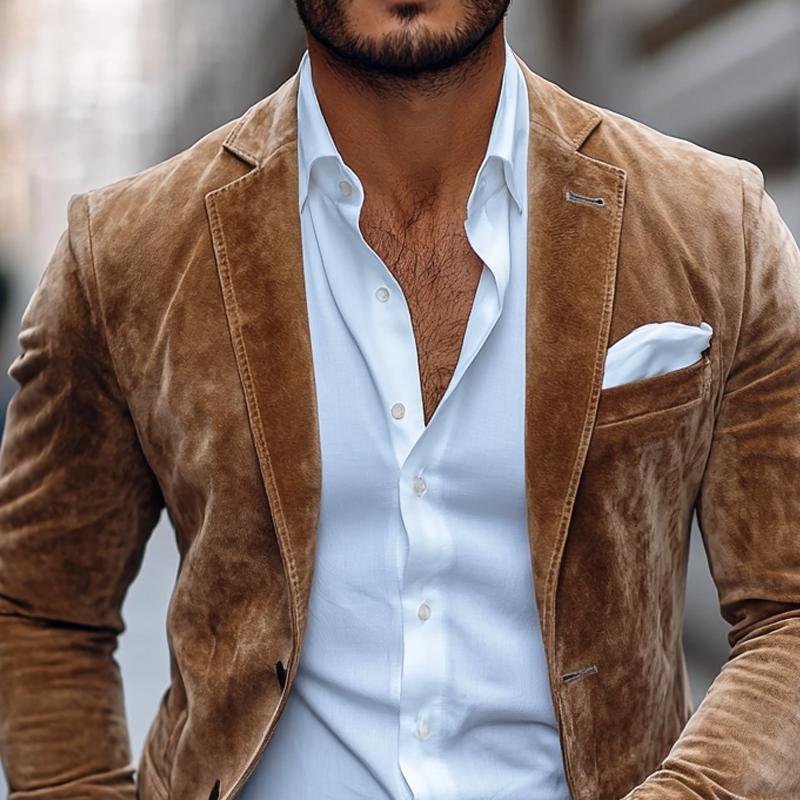 Blazer en Suède Élégant pour Hommes