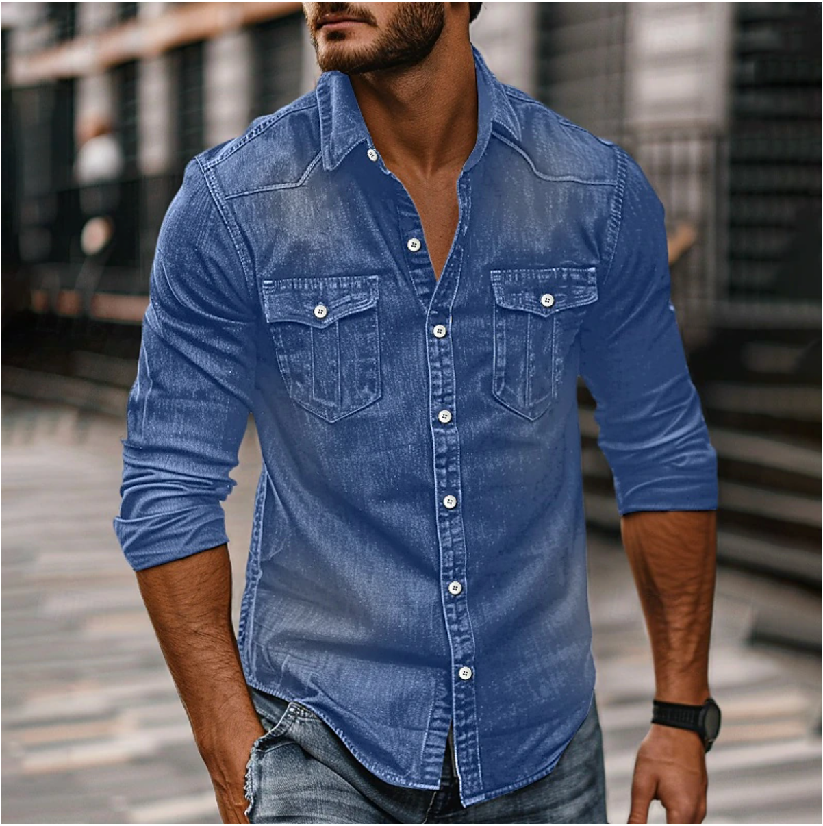 Pierre - Chemise en Denim pour Hommes