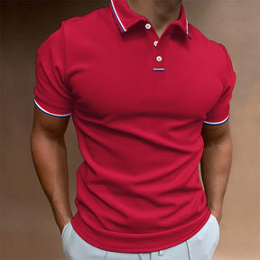 Polo Homme Uni Manches Courtes Col Imprimé Rayures
