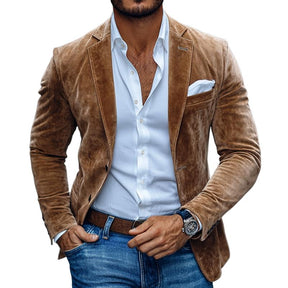 Blazer en Suède Élégant pour Hommes